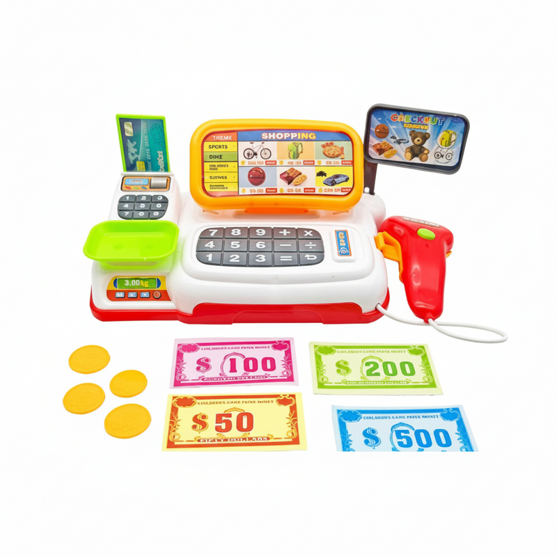 Caixa Registradora Brinquedo Infantil Mercadinho Scanner Luz E Som Maquina Registradora