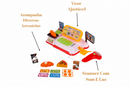 Caixa Registradora Brinquedo Infantil Mercadinho Scanner Luz E Som Maquina Registradora