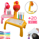 Mesa Projetora Lousa Mágica Infantil Brinquedo de Desenhar Pintar Colorir Acompanha Desenho Projetor