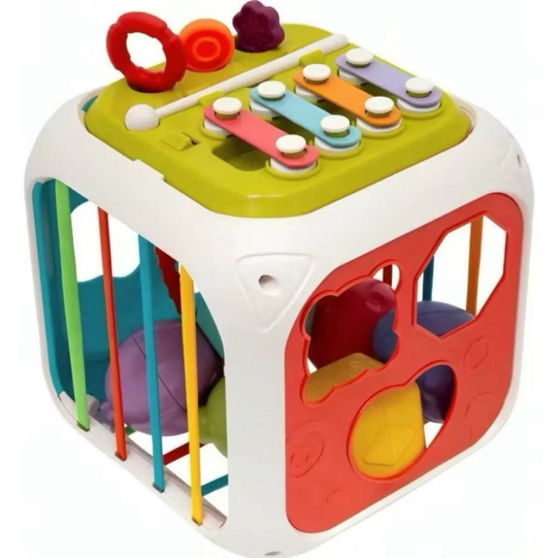 Cubo De Atividades 7 Em 1 Brinquedo Infantil Cubo de atividade educativa Cordões Didático Sensorial