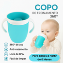 Copo de Transição Infantil 360 Antivazamento com Alça – Bebê Menino e Menina