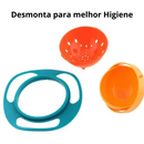 Prato Infantil 360° Antivazamento Giratório Mágico Não Derrama Refeição Bebê Antiqueda