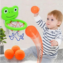 Brinquedo De Banho Infantil Cesta De Basquete Urso Sapo Bebê Com Ventosa 3 Bolinhas