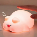 Luminária de Silicone Nocturna Sensor De Toque Panda Porco Capivara gato Recarregável USB 8 cores Candeeiro Decoração