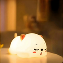 Luminária de Silicone Nocturna Sensor De Toque Panda Porco Capivara gato Recarregável USB 8 cores Candeeiro Decoração