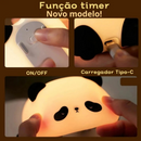 Luminária de Silicone Nocturna Sensor De Toque Panda Porco Capivara gato Recarregável USB 8 cores Candeeiro Decoração