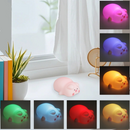 Luminária de Silicone Nocturna Sensor De Toque Panda Porco Capivara gato Recarregável USB 8 cores Candeeiro Decoração