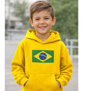 Moletom Infantil Brasil Copa do Mundo 2026 Menino Menina Flanelado Algodão