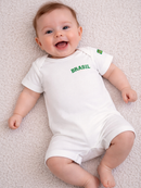 Macacão Bebê Brasil Mini Craque 10 Romper Infantil Copa Seleção Body Curto Algodão