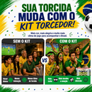 Kit Torcedor Copa do Mundo 2026 Brasil Futebol Bandeira Faixa Confete Corneta Oculos