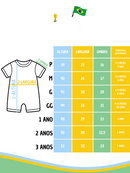Macacão Bebê Brasil Mini Craque 10 Romper Infantil Copa Seleção Body Curto Algodão