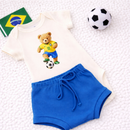 Conjunto Bebê Brasil Copa do Mundo Infantil