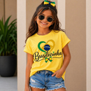 Camiseta Infantil Brasil 100% Algodão | Conforto Premium para Meninas ⚽🇧🇷