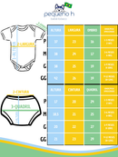 Conjunto Bebê Brasil Torcida Body Infantil Canelado Manga Curta e Tapa Fralda