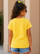 Camiseta Infantil Menina 100%Algodão Brasil Confortável Sofisticada Leve Entrega Rápida