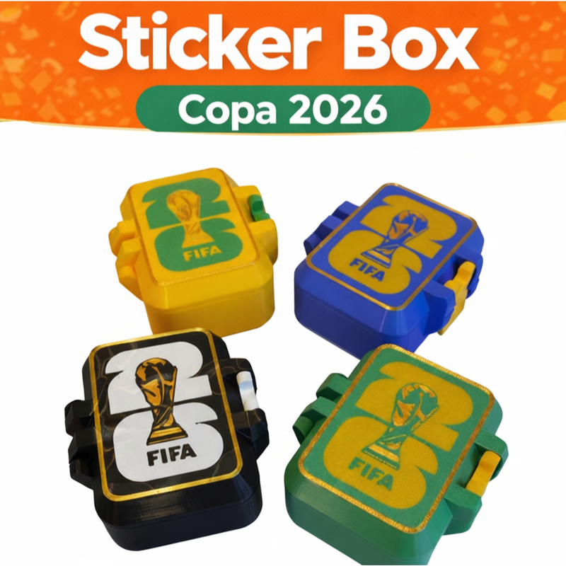 "Sticker BOX" - Caixa para figurinhas da COPA - 250 Figurinhas - Organizador Colecionador Porta Figurinhas