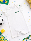 Macacão Bebê Brasil Mini Craque 10 Romper Infantil Copa Seleção Body Curto Algodão