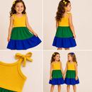 Vestido Infantil Brasil Copa do Mundo Canelado 3 Marias estiloso Verão