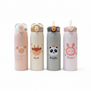 Garrafa Com Canudo Térmica Infantil Estampas Animais Aço Inox 350ml