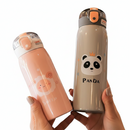 Garrafa Com Canudo Térmica Infantil Estampas Animais Aço Inox 350ml