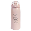 Garrafa Térmica Infantil com Canudo 350ml Aço Inox Antivazamento