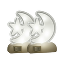 1 ou 2 Mini Luminárias LED Lua Estrela e Borboleta Bivolt – Abajur Tomada Quarto Criança Suave