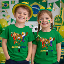 Camiseta Infantil Mascote Copa do Mundo 2026 PERSONALIZADA NOME Brasil Torcida Futebol Camisa Menino Menina Algodão