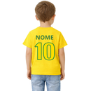 Camiseta Infantil Mascote Copa do Mundo 2026 PERSONALIZADA NOME Brasil Torcida Futebol Camisa Menino Menina Algodão