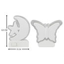 1 ou 2 Mini Luminárias LED Lua Estrela e Borboleta Bivolt – Abajur Tomada Quarto Criança Suave