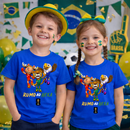 Camiseta Infantil Mascote Copa do Mundo 2026 PERSONALIZADA NOME Brasil Torcida Futebol Camisa Menino Menina Algodão